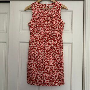 0P Orange/White Banana Republic Sheath Dress